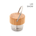 500ml Fashion Wood Cover Portable Stainless Steel Thermos Cup With Rope Outdoor Travel Vacuum Flask Thermal Water Bottle